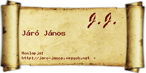 Járó János névjegykártya